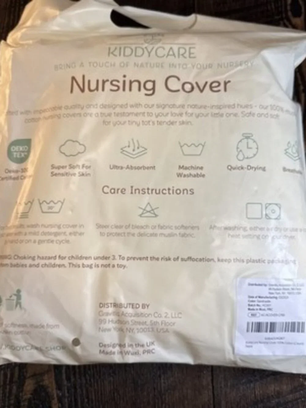 Kiddycare Muslin Nursing Cover – Lightweight Breastfeeding Shawl Cream